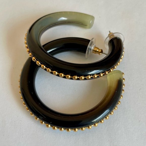 Joan Rivers Jewelry - Vintage QVC Joan Rivers Classics Collection Black Ombre Hoop Earrings